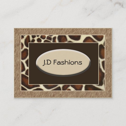 Braunleopardprint Chic Business Cards Visitenkarte (Vorderseite)