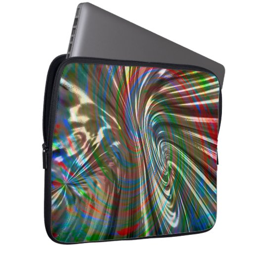 Bräunlich gefärbtes Seidengewebe wirbelnd gekrümmt Laptopschutzhülle (Vorne Rechts)