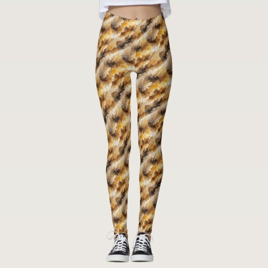 Bräunlich-gelbe Leggings (Vorderseite)