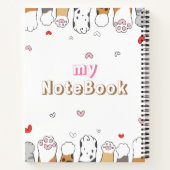 Bräunlich-graue Niedliche Katzen Paws 8,5" x 11" Notizblock (Rückseite)