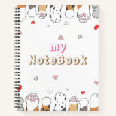 Bräunlich-graue Niedliche Katzen Paws 8,5" x 11" Notizblock (Vorderseite)