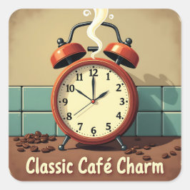 Bräunliche Farben: Kaffeeaufkleber Quadratischer Aufkleber