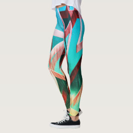 Bräunliche Streifen über Grün oder Aquamarine Leggings