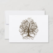 Bräunliche Swirl Tree Wedding Response Card RSVP Karte (Vorderseite)