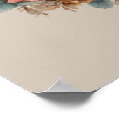 Bräunliche Welpen und orange Blume Poster (Ecke)