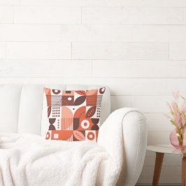 Bräunliches Abstraktes geometrisches Kunstmuster Kissen