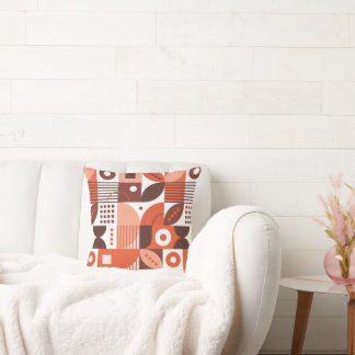 Bräunliches Abstraktes geometrisches Kunstmuster Kissen