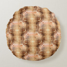 Bräunliches bis beige gebogenes Glas, wiederholt Rundes Kissen