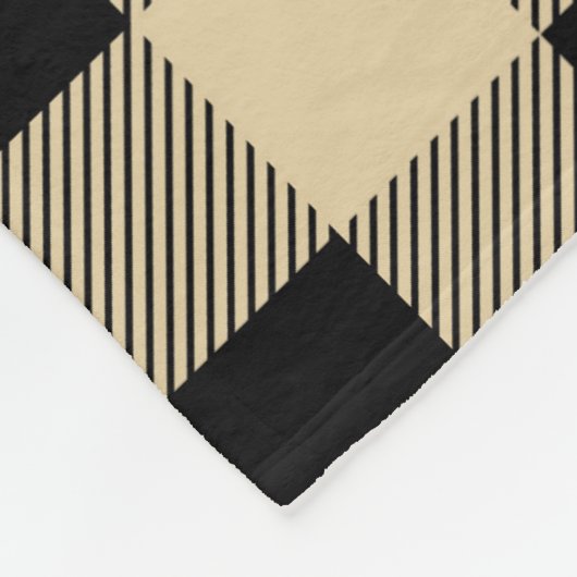 Bräunliches Büffel kariertes Muster Fleecedecke (Ecke)