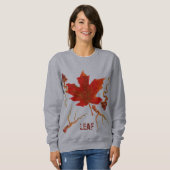 Bräunliches und grünes Leaf Women Basic Sweatshirt (Vorne ganz)