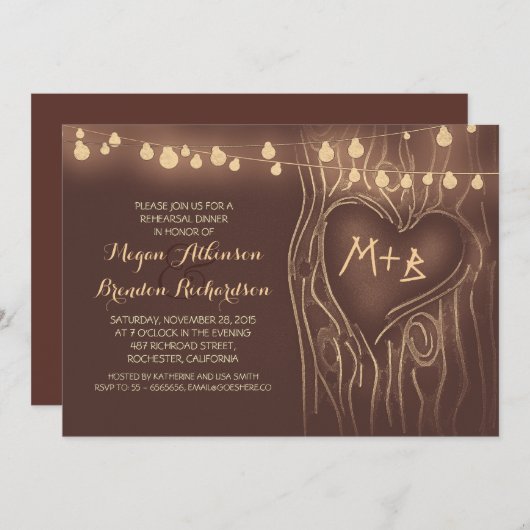 Braunlichtduft, romantisches Abendessen der Probe Einladung (Vorne/Hinten)