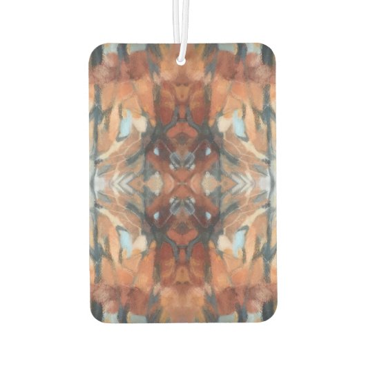 Braunorange, beige Creme abstrakte Aquarellfarbe Autolufterfrischer (Rückseite)