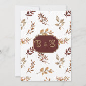 Braunorange Flora Save the Date Einladung (Rückseite)