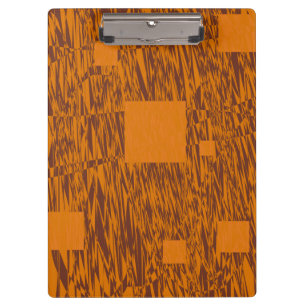 Braunorangefarbene Warntafel mit abstrakten Quadra Klemmbrett