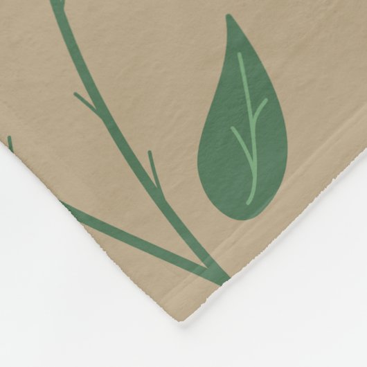 Braunorangefarbenes Blumenmuster Fleecedecke (Ecke)