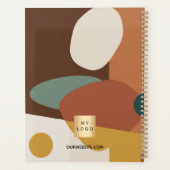 Braunorangefarbenes Retromuster - Firmenlogo 2026 Planer (Rückseite)