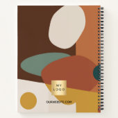 Braunorangefarbenes Retromuster - Firmenlogo Notizblock (Rückseite)