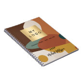 Braunorangefarbenes Retromuster - Firmenlogo Notizblock (Rechte Seite)