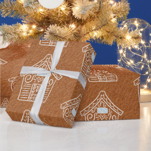 Braunpapier-Weihnachtsgebäckhaus-Weihnachten Geschenkpapier
