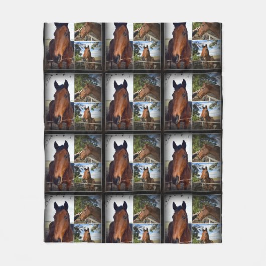 Braunpferde in einer Fotomasse, mittel Fleecedecke (Vorderseite)