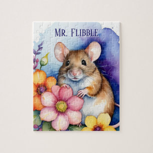Braunratten-Maus-Familienhaustierporträt Puzzle