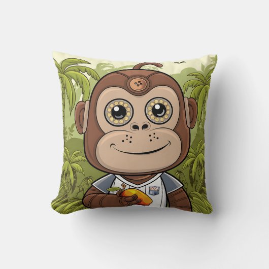 Braunroboter Kissen (Vorderseite)