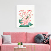 Braunrosa Ästhetische Blume Canvas Print Leinwanddruck (Insitu (Wohnzimmer))