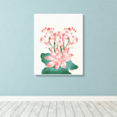 Braunrosa Ästhetische Blume Canvas Print Leinwanddruck (Insitu (Holzboden))