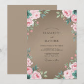 Braunrosa Blätterhochzeit Einladung (Vorne/Hinten)