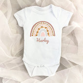 Braunrosa Boho Rainbow-Individuelle Name Monogramm Baby Strampler