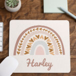 Braunrosa Boho Rainbow-Individuelle Name Monogramm Mousepad<br><div class="desc">Das ist ein braunes rosa Boho Rainbow Individuelle Name Mouse Pad!</div>