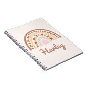Braunrosa Boho Rainbow-Individuelle Name Monogramm Notizblock (Rechte Seite)