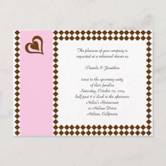 Braunrosa Einladung Postkarte