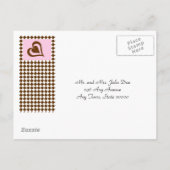 Braunrosa Einladung Postkarte (Rückseite)