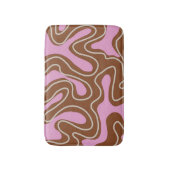 Braunrosa Marmor Boho Groovy Liquid Swirl Muster Badematte (Vorderseite Vertikal)