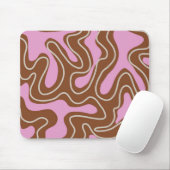 Braunrosa Marmor Boho Groovy Liquid Swirl Muster Mousepad (Mit Mouse)