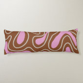 Braunrosa Marmor Boho Groovy Liquid Swirl Muster Seitenschläferkissen (Rückseite)