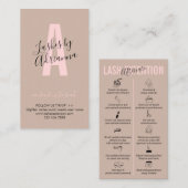 Braunrosa Nachsorge für die Lash-Verlängerung Visitenkarte (Vorne/Hinten)