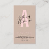 Braunrosa Nachsorge für die Lash-Verlängerung Visitenkarte (Vorderseite)