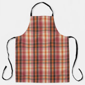 Braunrosa Orangencreme Kariert Schürze (Vorderseite)