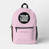 Braunrosa | Personalisiertes Firmenlogo und Text Bedruckter Rucksack (Vorderseite)