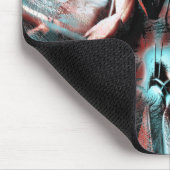 Braunrot bis blau pixelig trockene Textur Mousepad (Ecke)