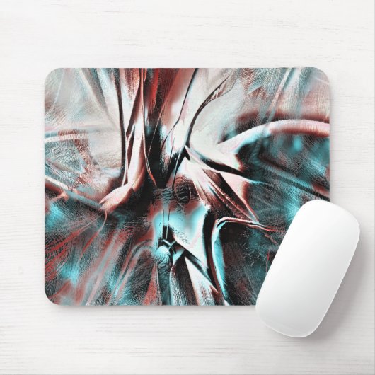 Braunrot bis blau pixelig trockene Textur Mousepad (Mit Mouse)