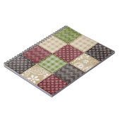 Braunrote, braune, beige und grüne Patchwork-Optik Notizblock (Linke Seite)
