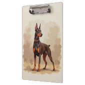Braunroter Dobermann Pinscher Hund Klemmbrett (Links)