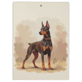 Braunroter Dobermann Pinscher Hund Klemmbrett (Rückseite)