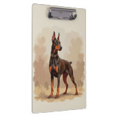 Braunroter Dobermann Pinscher Hund Klemmbrett (Rechts)