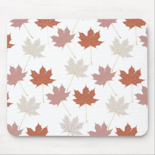 Braunrotes Herbstblumenmuster Y2K Mousepad