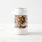 Braunschmetterlingsmuster Bierglas (Vorderseite Links)