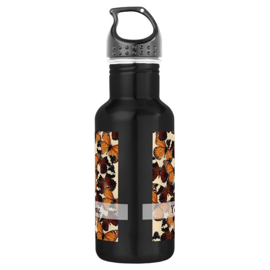 Braunschmetterlingsmuster Edelstahlflasche (Rückseite)